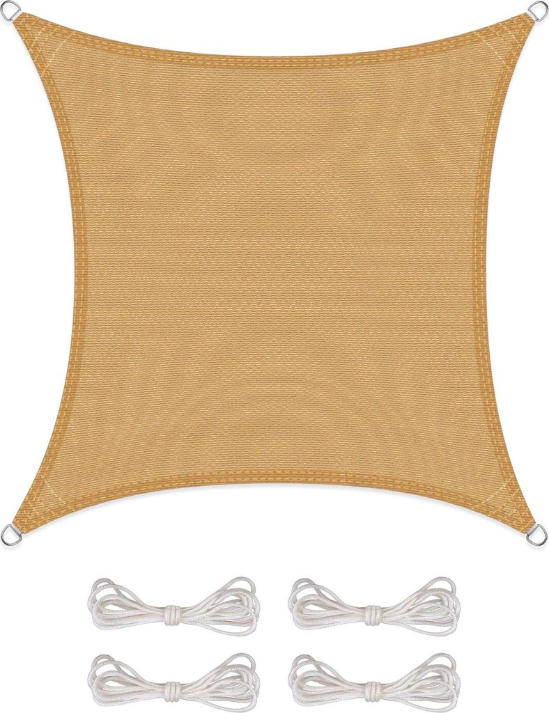 Sonnensegel BASIC HDPE Quadrat 3x3 sandbeige High Density Produktbild 