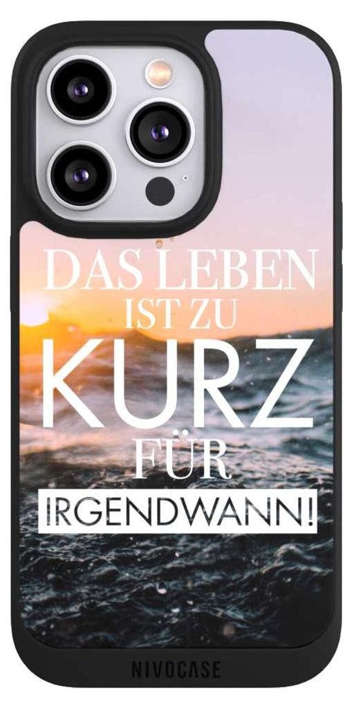 NIVOCASE Handyhülle für Apple iPhone 14 Pro Hülle NIVOpure Case Schwarz Meer Statement Spruch