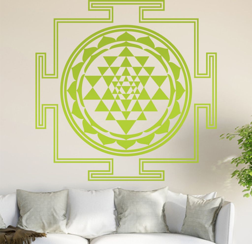 Sri Yantra Wandtattoo in 6 Größen - Wandaufkleber Wall Sticker - Dekoration, Küche, Wohnzimmer, Schlafzimmer, Badezimmer
