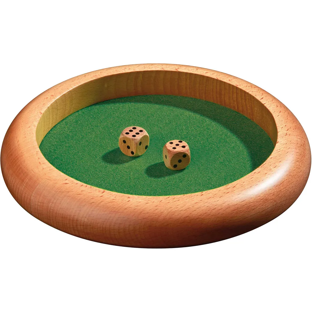 Arène de Cubes en Bois 22cm avec 2 Dés : Coffret de Jeu de Société Classique