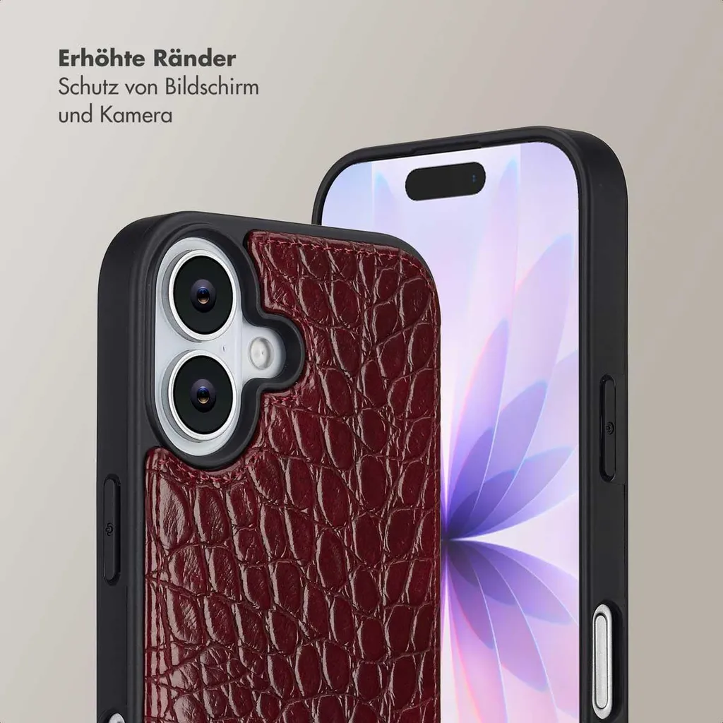 Custodia Professionale iPhone 17 Selencia Nova Croco Borgogna Luxury - 4