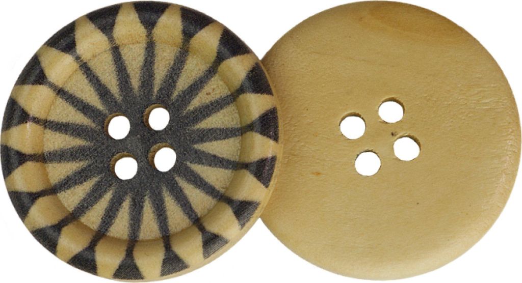 Knopf - Durchmesser 35 mm - Beige,Schwarz