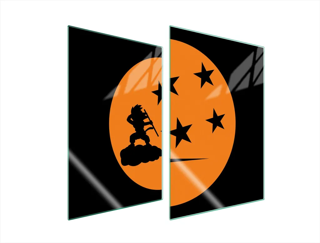 Copri Piano Cottura Anime Arancio 35x52 - Tagliere in Vetro 2pz