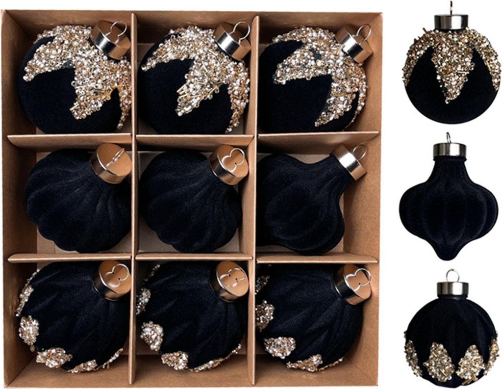 Samtige Weihnachtskugeln zum Aufhängen, Baumschmuck, Weihnachtsfeier-Ornamente, einfach aufzuhängende Kunststoff-Festtagsdekoration für Zuhause,...