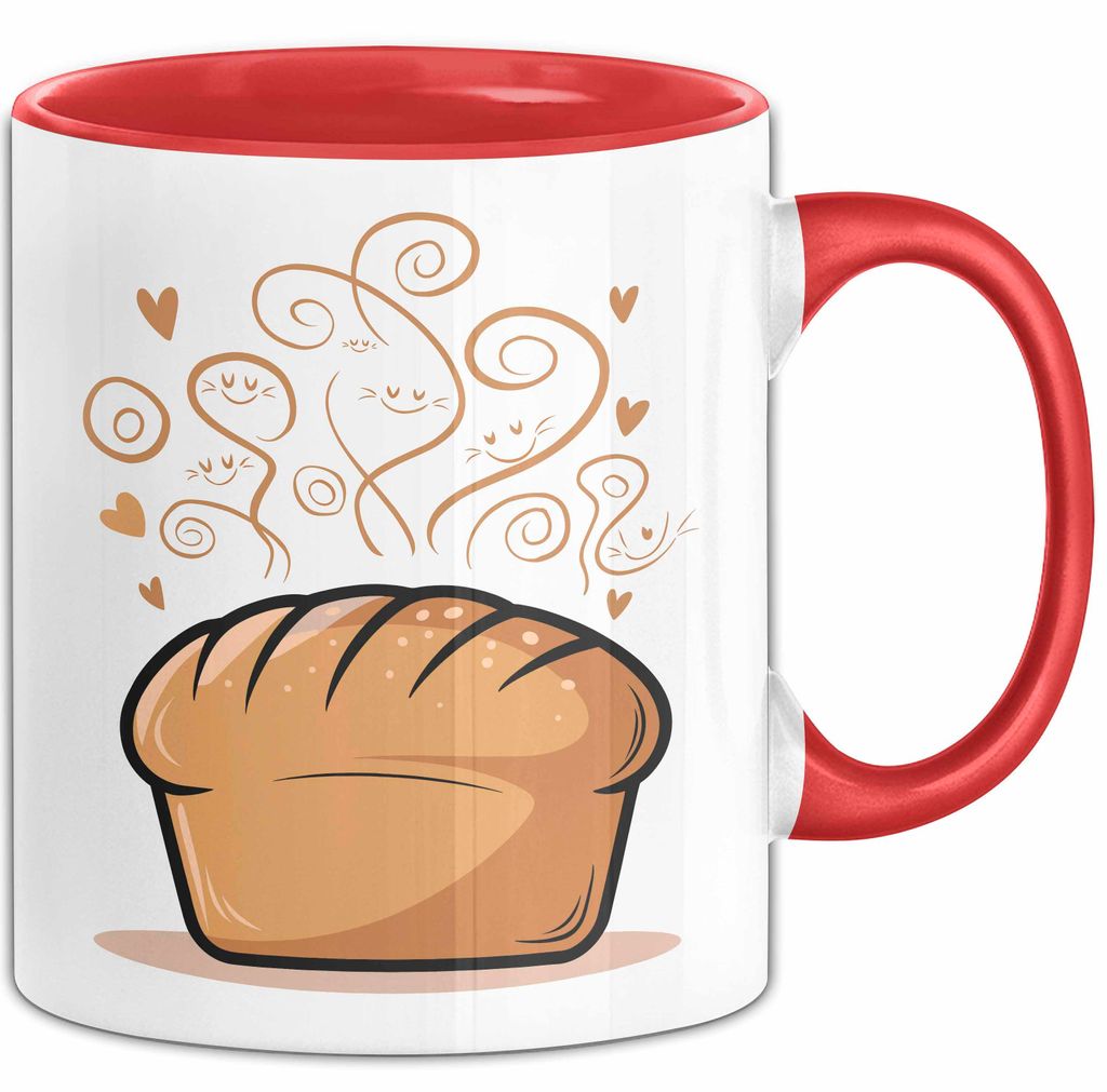 Brotbäcker Tasse Geschenkidee für Teigknet Fan (Rot)