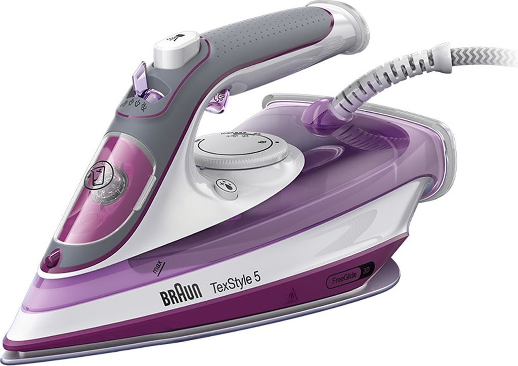 Braun TexStyle 5 SI 5037 VI - Dampfbügeleisen - Keramik-Bügelsohle - 2 m - 50 g/min - Violett - 200 g/min