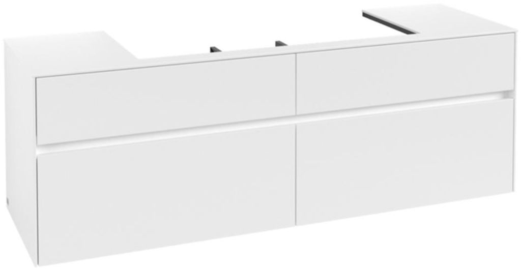 Villeroy & Boch Collaro Waschbeckenunterschrank, 4 Auszüge, Waschbecken mittig, Wandmontage, 1600x548x500mm, C03100MS
