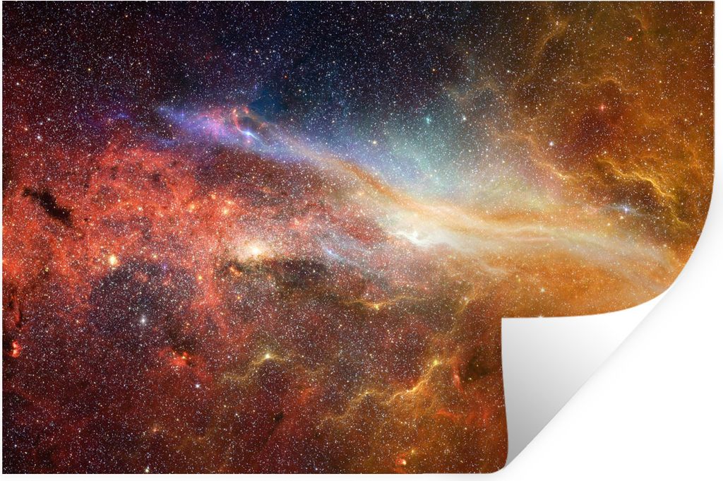 MuchoWow Wandtattoo Wandsticker Wandaufkleber Weltraum - Sterne - Farben 120x80 cm Selbstklebend und Repositionierbar - Selbstklebend - Fototapeten