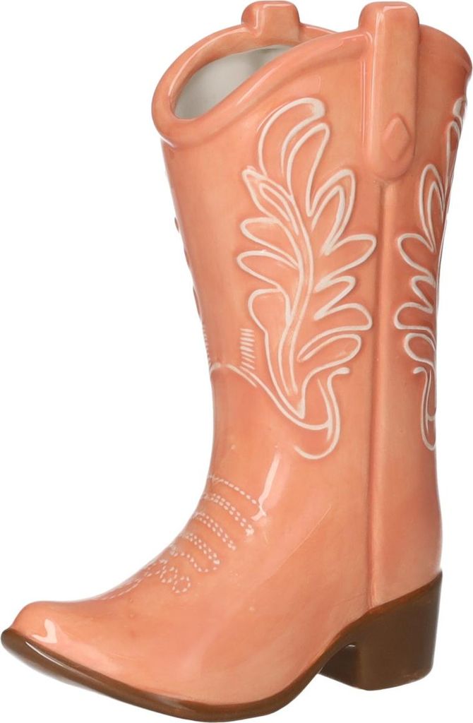 Gift Company Vase Mignon Cowboystiefel, Dekovase, Blumenvase, Dolomit, Peach, H 20 cm, 1220801012