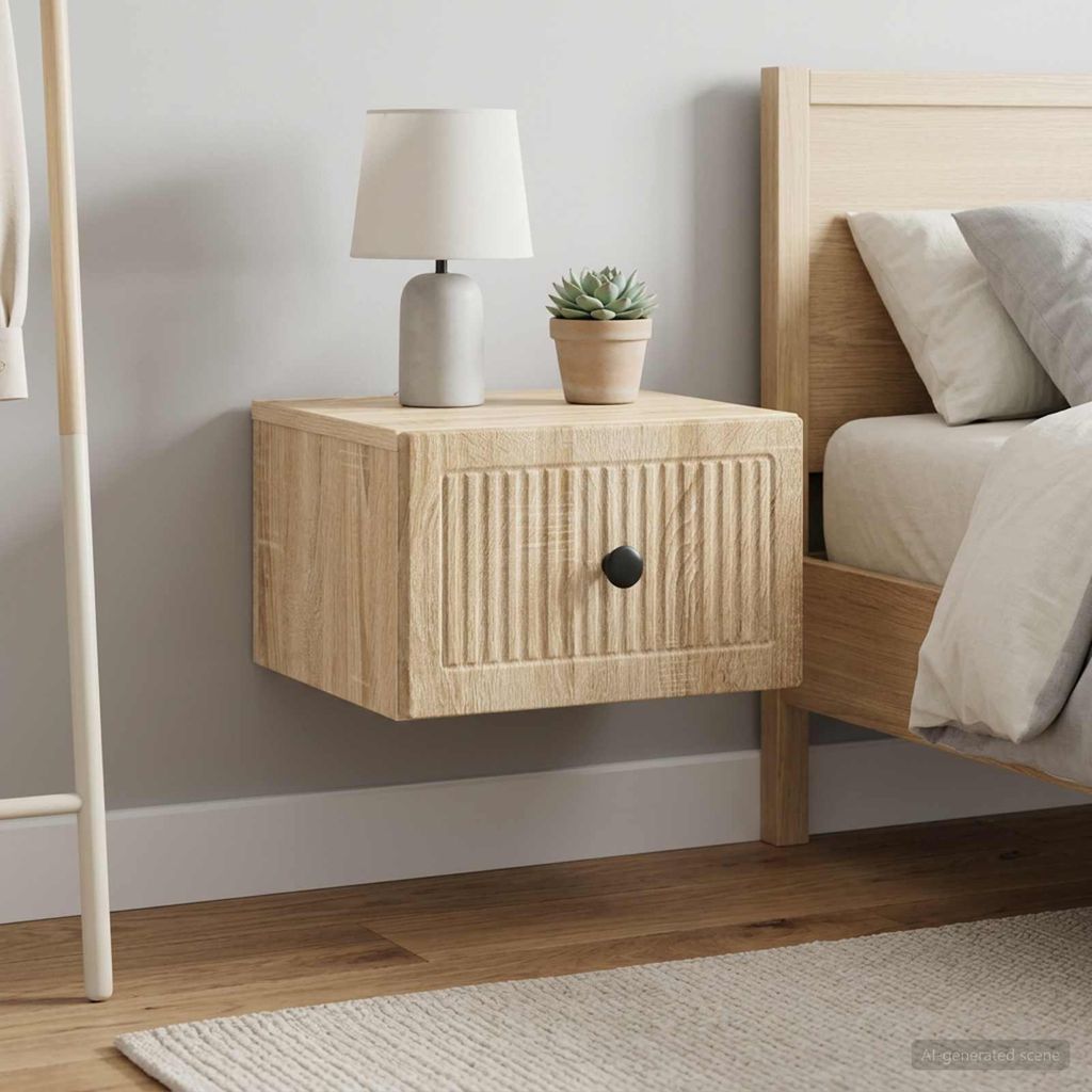 vidaXL, comodini da parete, 2 pezzi, effetto legno Sonoma, Immagine del prodotto 