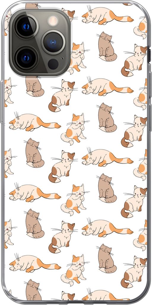 MuchoWow Handyhülle Schutzhülle Hülle für Telefoonhoesje iPhone 13 Pro Muster - Katze - Kätzchen - Jungen - Mädchen - Kinder - Kinder Silik...
