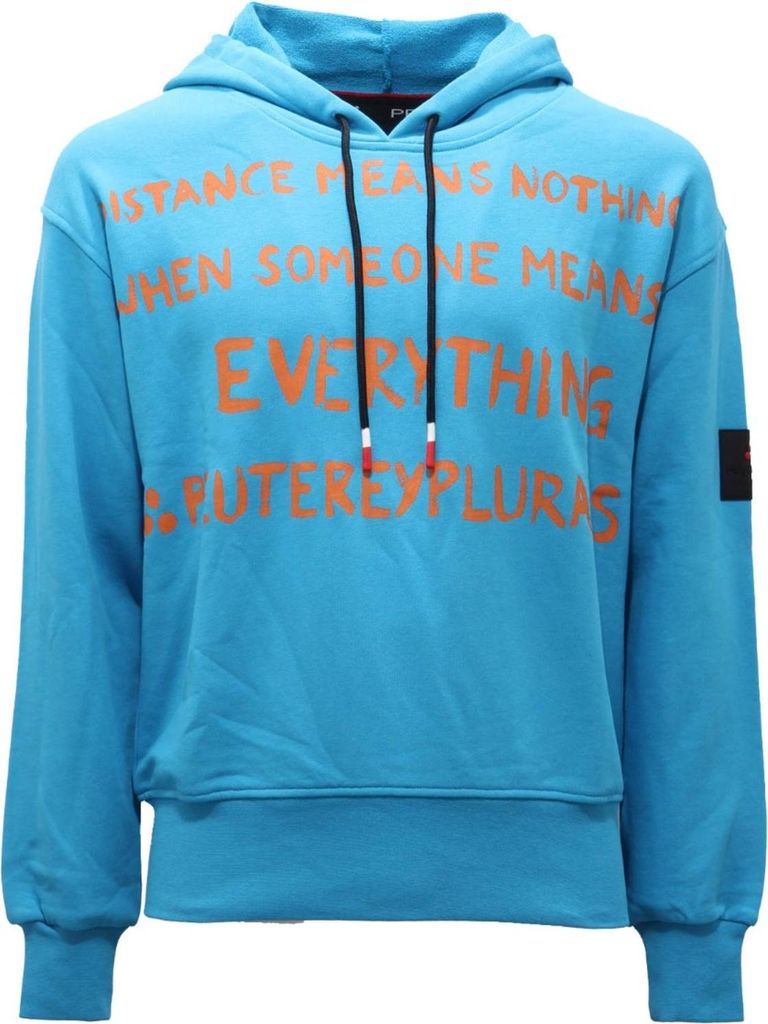 0206AI felpa uomo PEUTEREY PLURALS men Baumwolle oversize sweatshirt turquoise