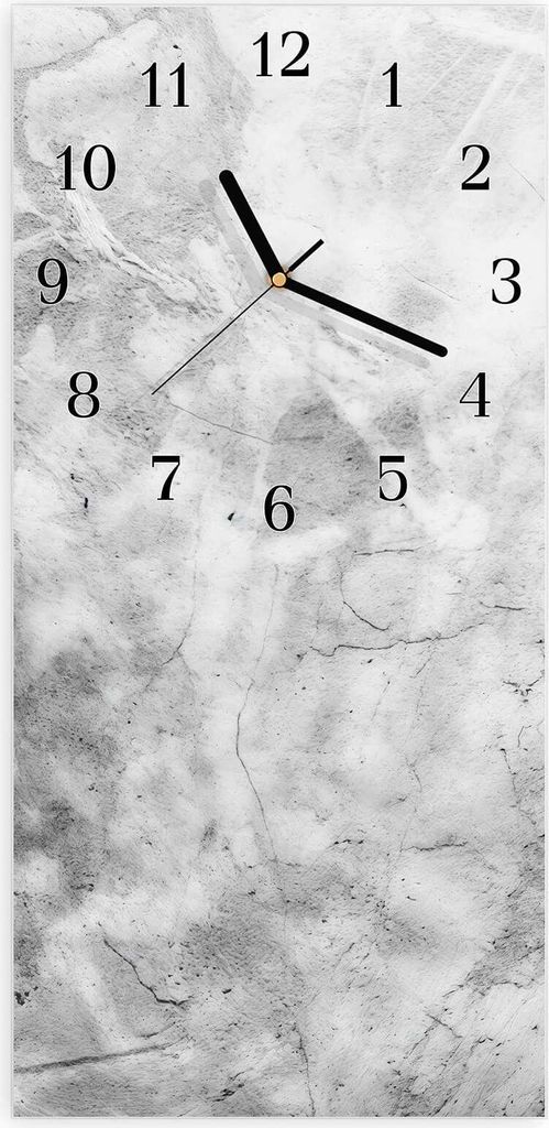 Wanduhr aus Glas mit Motiv Marmor Struktur- 30 x 60 cm - inkl. Aufhängesystem