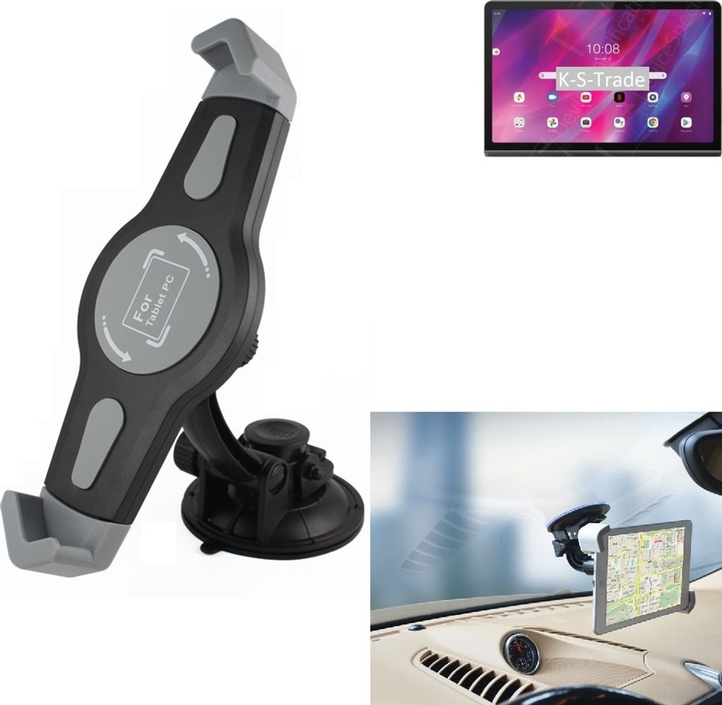 K-S-Trade Scheiben-Halterung für Tablets kompatibel mit Lenovo Yoga Tab 11 LTE KFZ Tablet Saugnapf Auto Halterung Windschutzscheibe Holder Halter