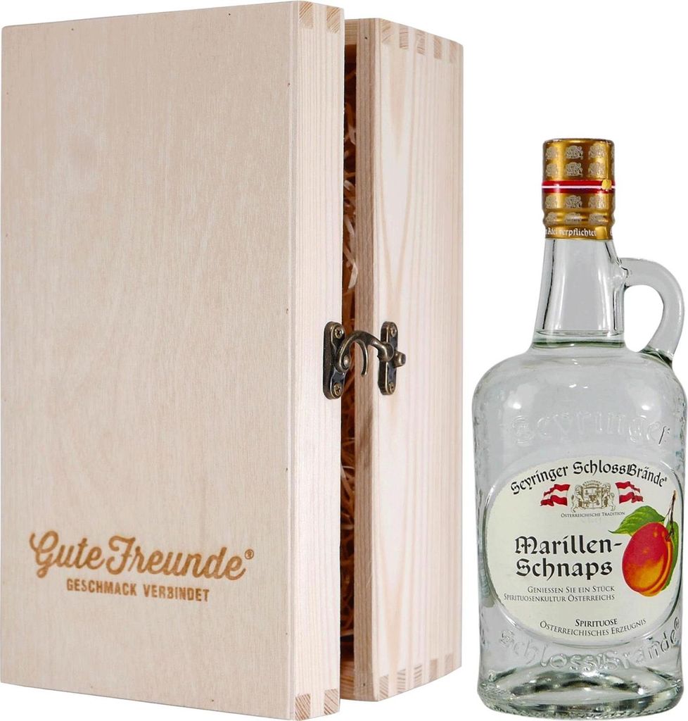 Seyringer Schlossbrände Marillenschnaps mit Geschenk-HK