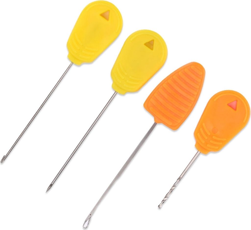 Angelset 4-teilig, gelb-orange Baiting Dünnen, Angelhaken, Angelausrüstung Zubehör, ideal für effektives Angeln