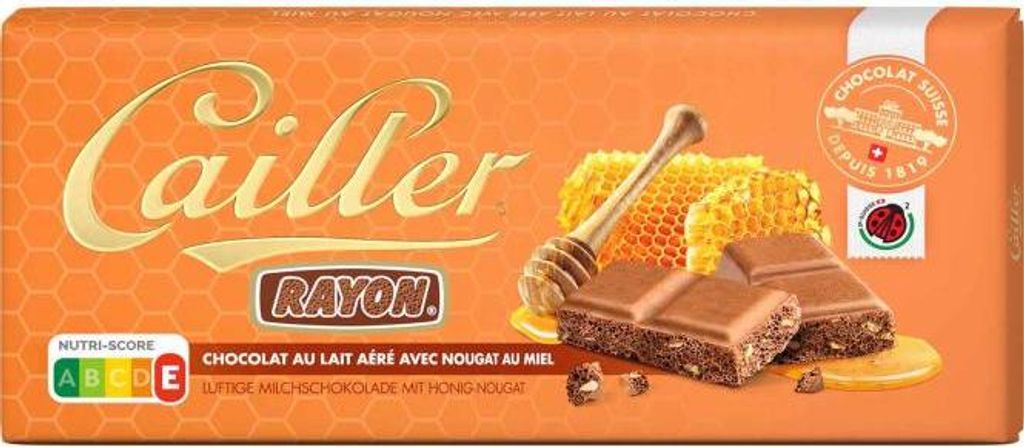 Cailler Rayon Lait Aéré Nougat au Miel 100g Produktbild 