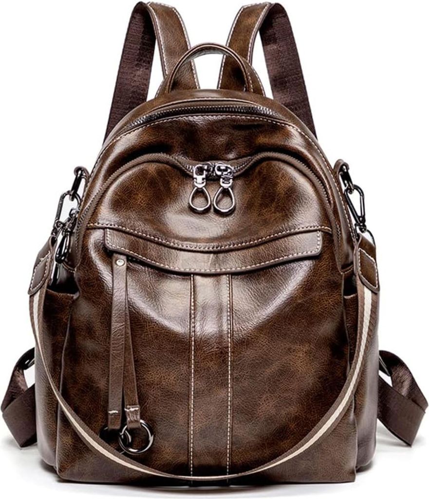OKWISH Rucksäcke, Damen Rucksack Vintage Kunstleder Anti Diebstahl Rucksack Frauen Multifunktional Daypack groß Kapazität Reiserucksack elegant ...