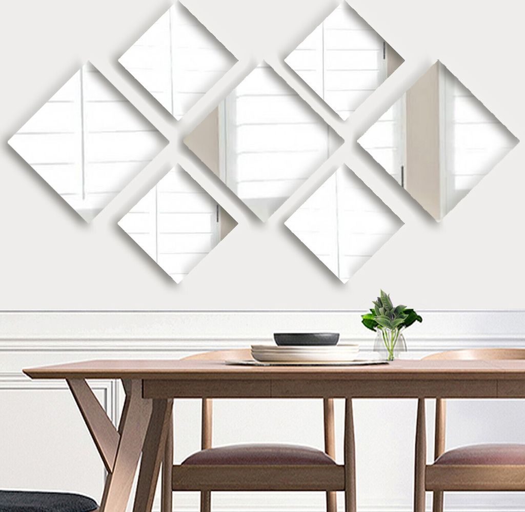 Wallity, SETAYNA_008- LAR1113, Silber, Wandspiegel, 20 x 20 cm, 100% Glas