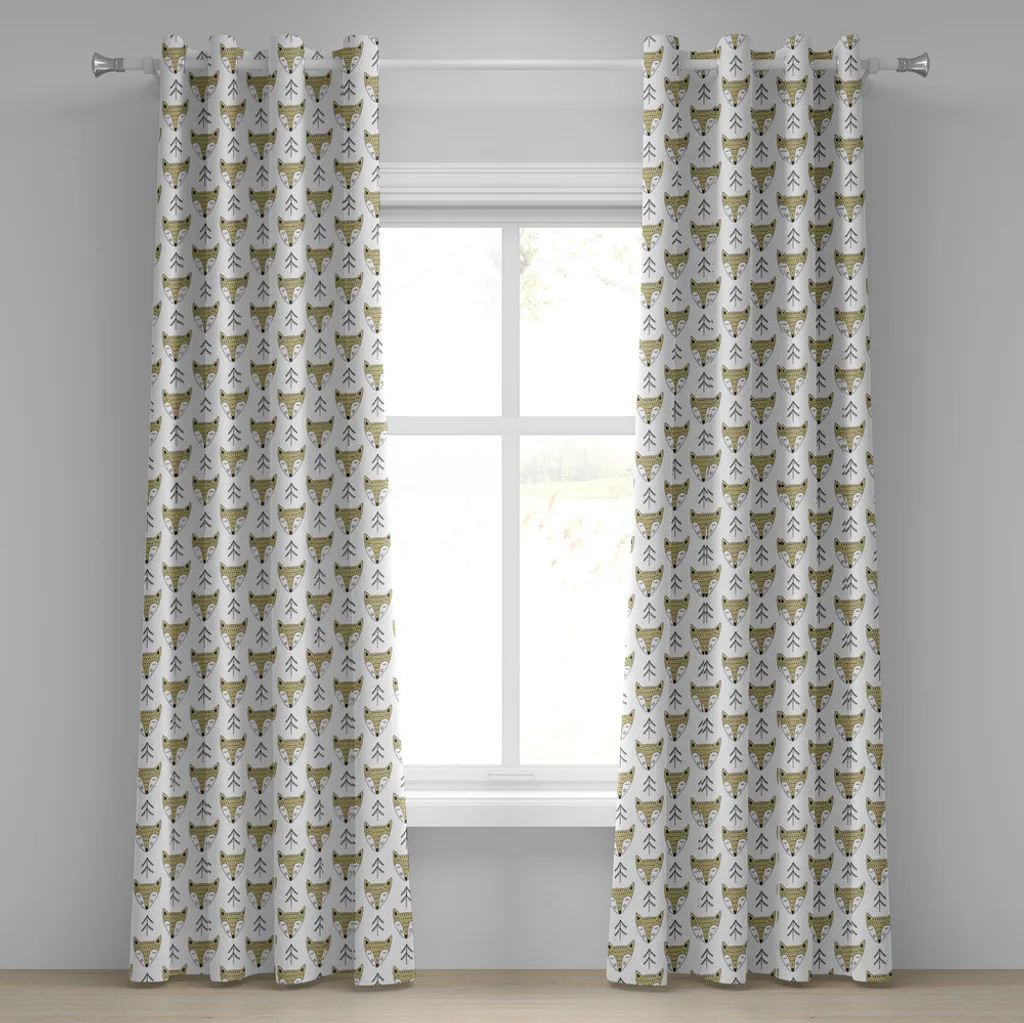 Rideau Anti-Lumière pour Sommeil Enfant Design Renard Beige et Noir