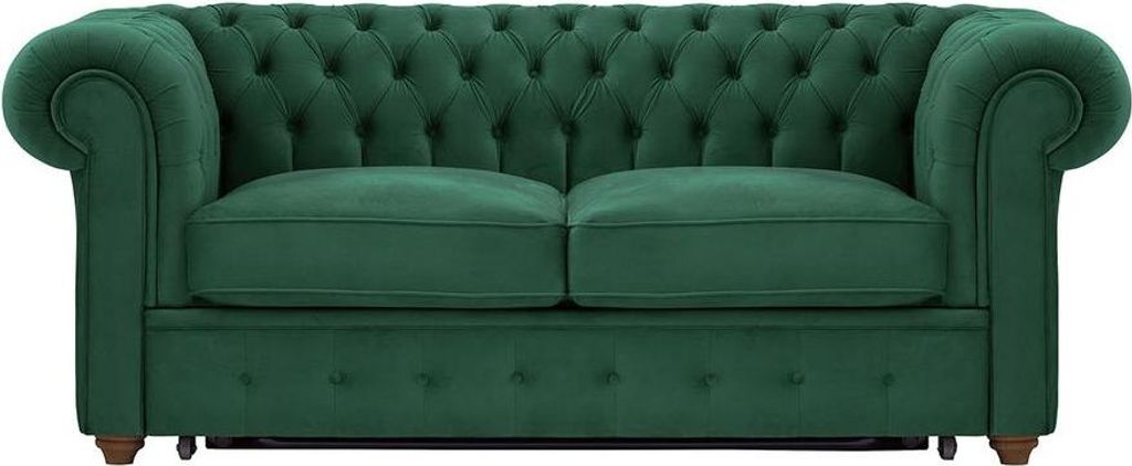 2-Sitzer Schlafsofa Chesterfield Max Borneo-Velluto 10-dark oak