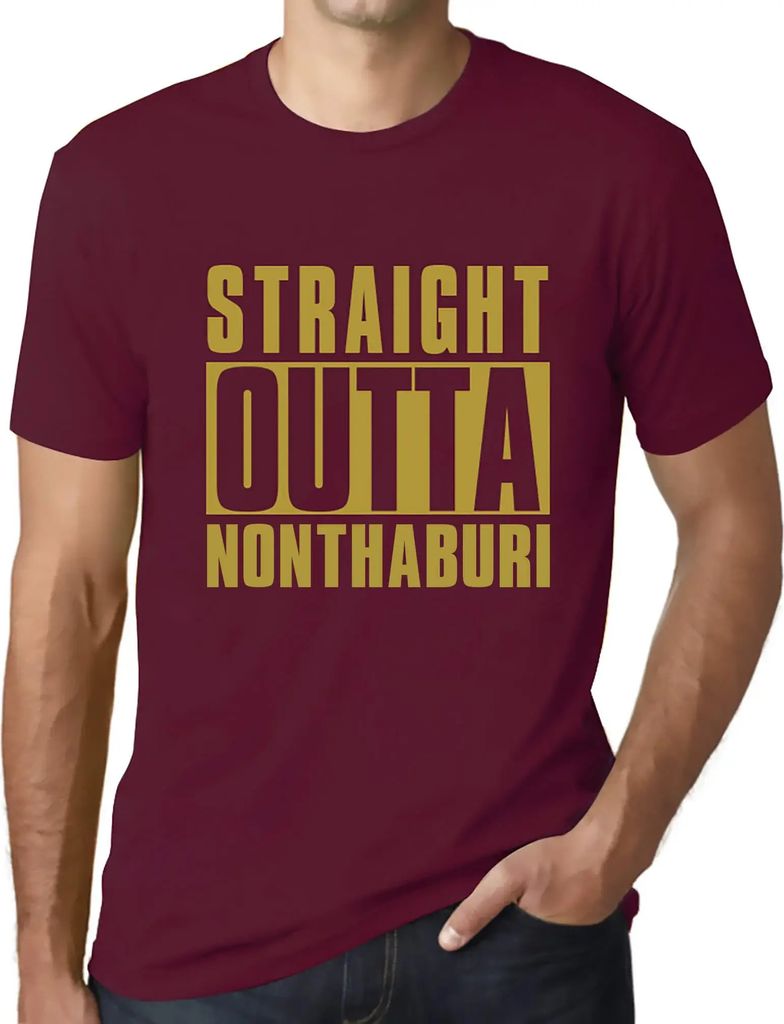 Herren Grafik T-Shirt Direkt aus Nonthaburi – Straight Outta Nonthaburi – Öko-Verantwortlich Vintage Jahrgang Kurzarm Lustige Druck Geburtstag