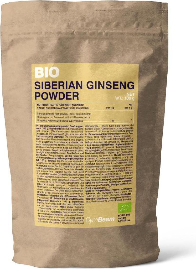 GymBeam - Ginseng siberianoin polvere 100 g Immagine del prodotto 