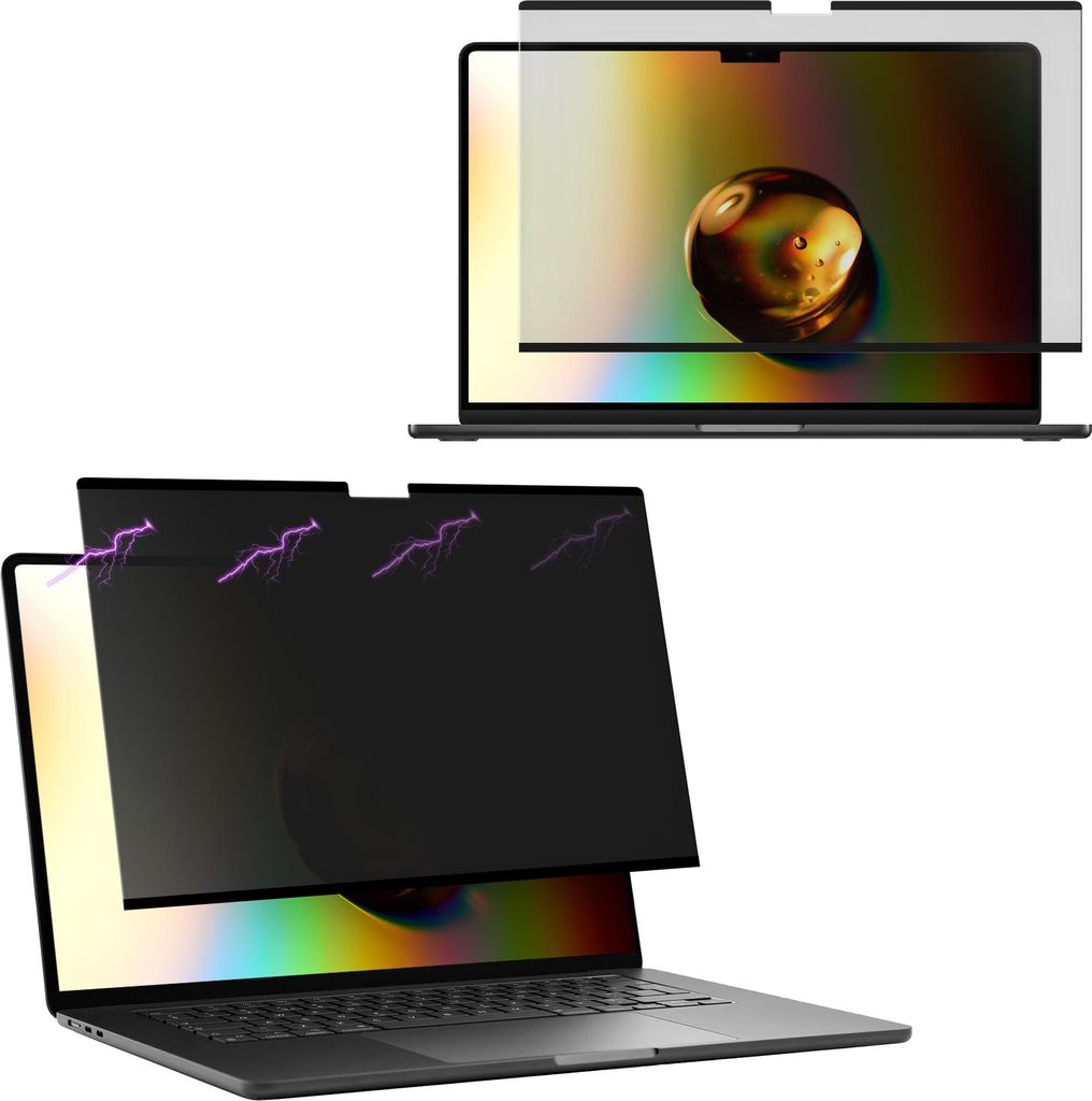 kwmobile Sichtschutzfolie für Apple Macbook Air 13 M4 2025 A3240 Folie - Blickschutzfolie Privacy Screen - Laptop Folie magnetisch - Anti Spy Folie -