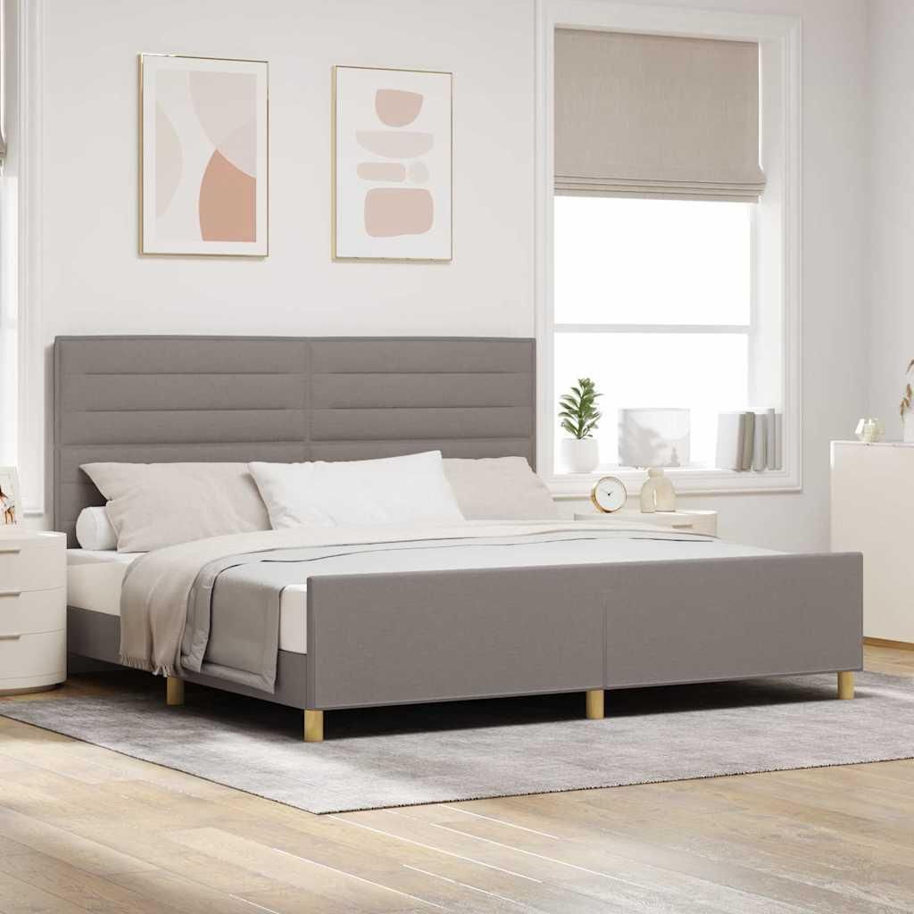 Maison Exclusive - Bettgestell mit Kopfteil Taupe 200 x 200 cm Stoff