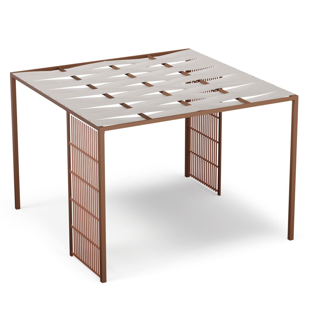 Blumfeldt Pavillon 3x3, Wasserdicht Stabil Winterfest, Pulverbeschichteter Stahlrahmen, PA-beschichtetes Dach, Integrierter Sichtschutz, Einfache M...