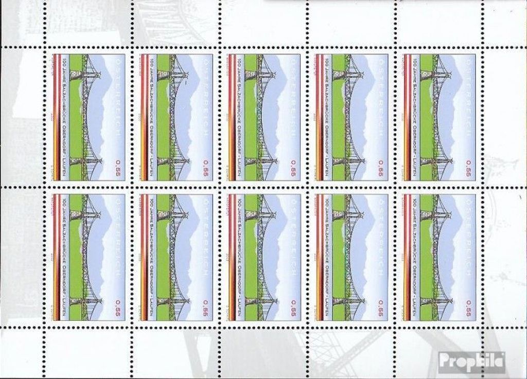 Briefmarken Österreich 2003 Mi 2426Klb Kleinbogen (kompl.Ausg.) postfrisch Salzachbrücke