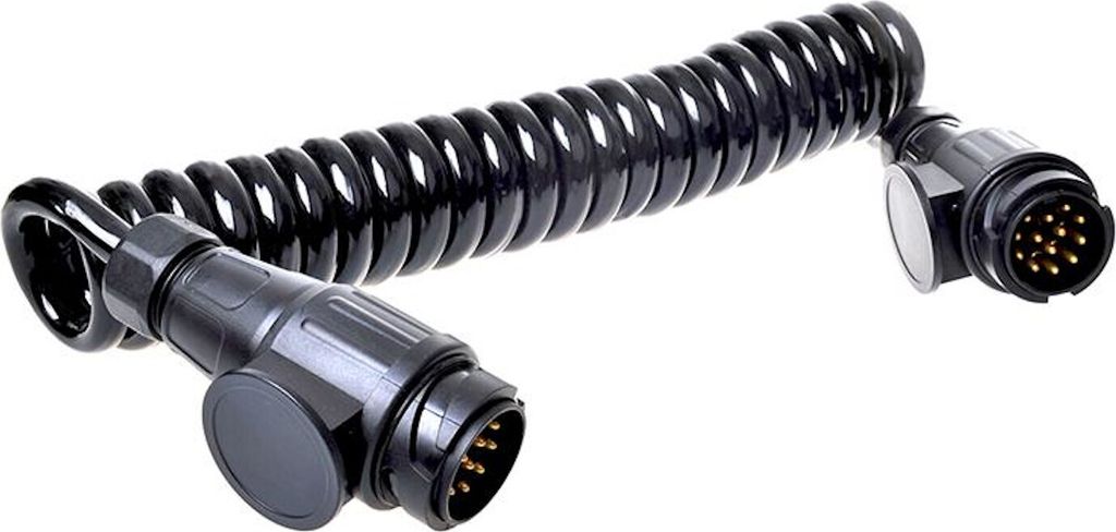 Spiralkabel 13-polig für Anhänger – Anhängerkabel 3,5 m lang für Wohnwagen Kabel Verlängerungskabel 8-adriges Kabelsatz