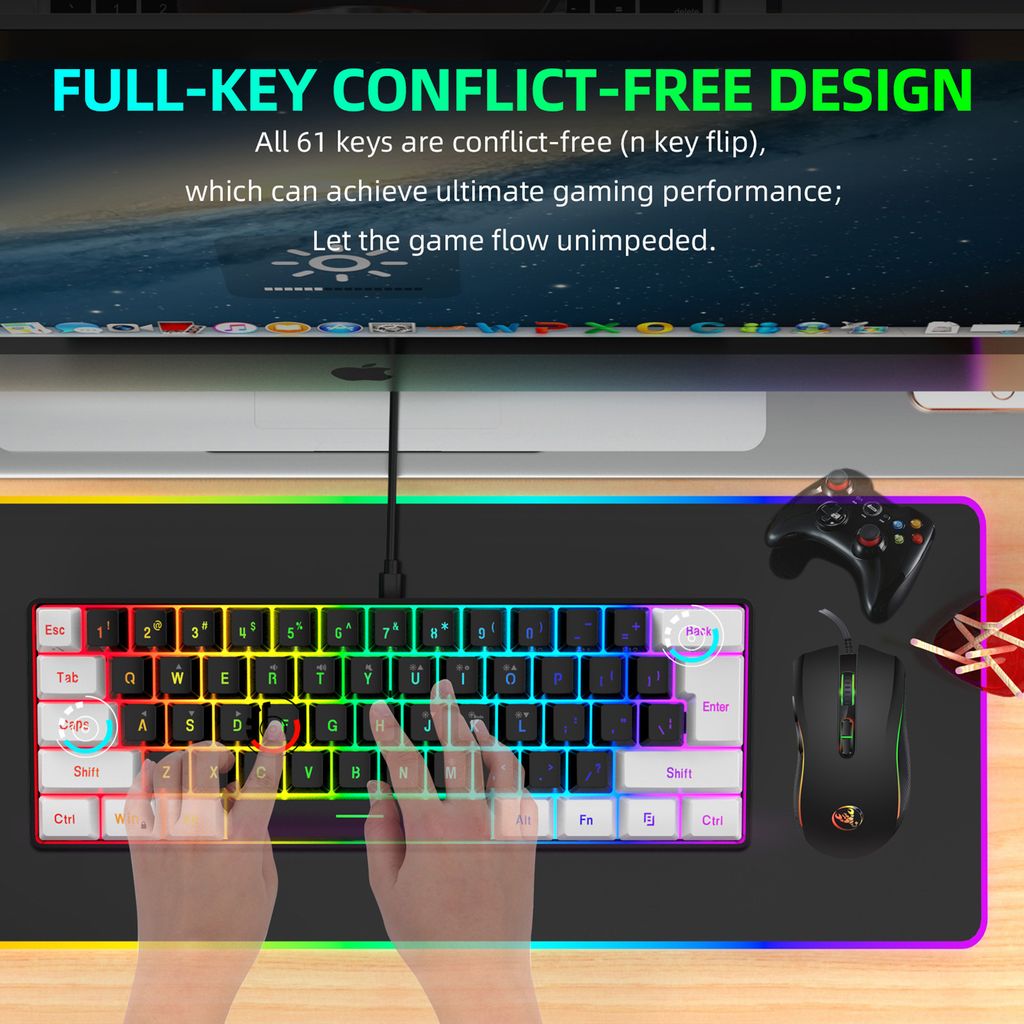 HXSJ V700BW+A869 USB-Computer-Tastatur und -Maus-Kit mit Produktbild 10