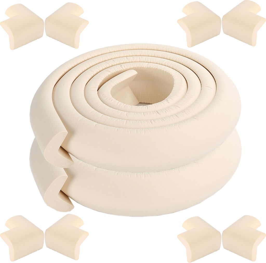 CANDeal 4 Meter L-Form Kantenschutz und 8 x Eckenschutz-Set, Premium-High-Density-Schaum baby schützende Haushaltswerkzeug für Tisch, Bank und an...