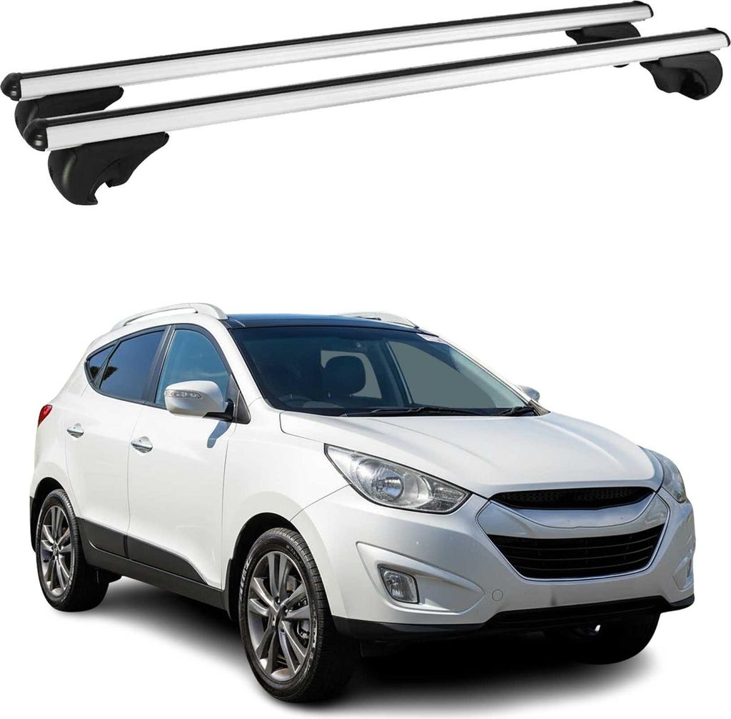 Dachträger Grundtäger für Hyundai ix35 2010-2015 75kg Alu Silber 2 tlg