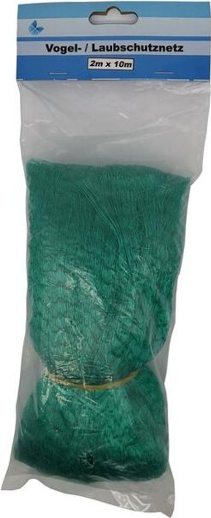 Vogel- /Laubschutznetz, 2 x 10 m, dunkelgrün, HDPE 7 g/m, Maschengröße 15 x 15 mm