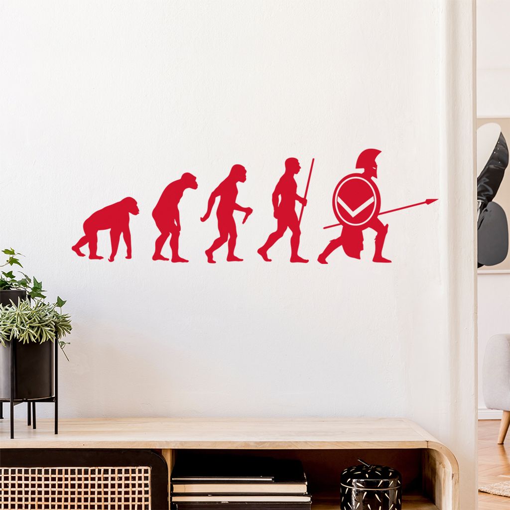 Spartaner Sparta Evolution Wandtattoo Wandaufkleber Wall Sticker - Dekoration, Küche, Wohnzimmer, Schlafzimmer, Badezimmer