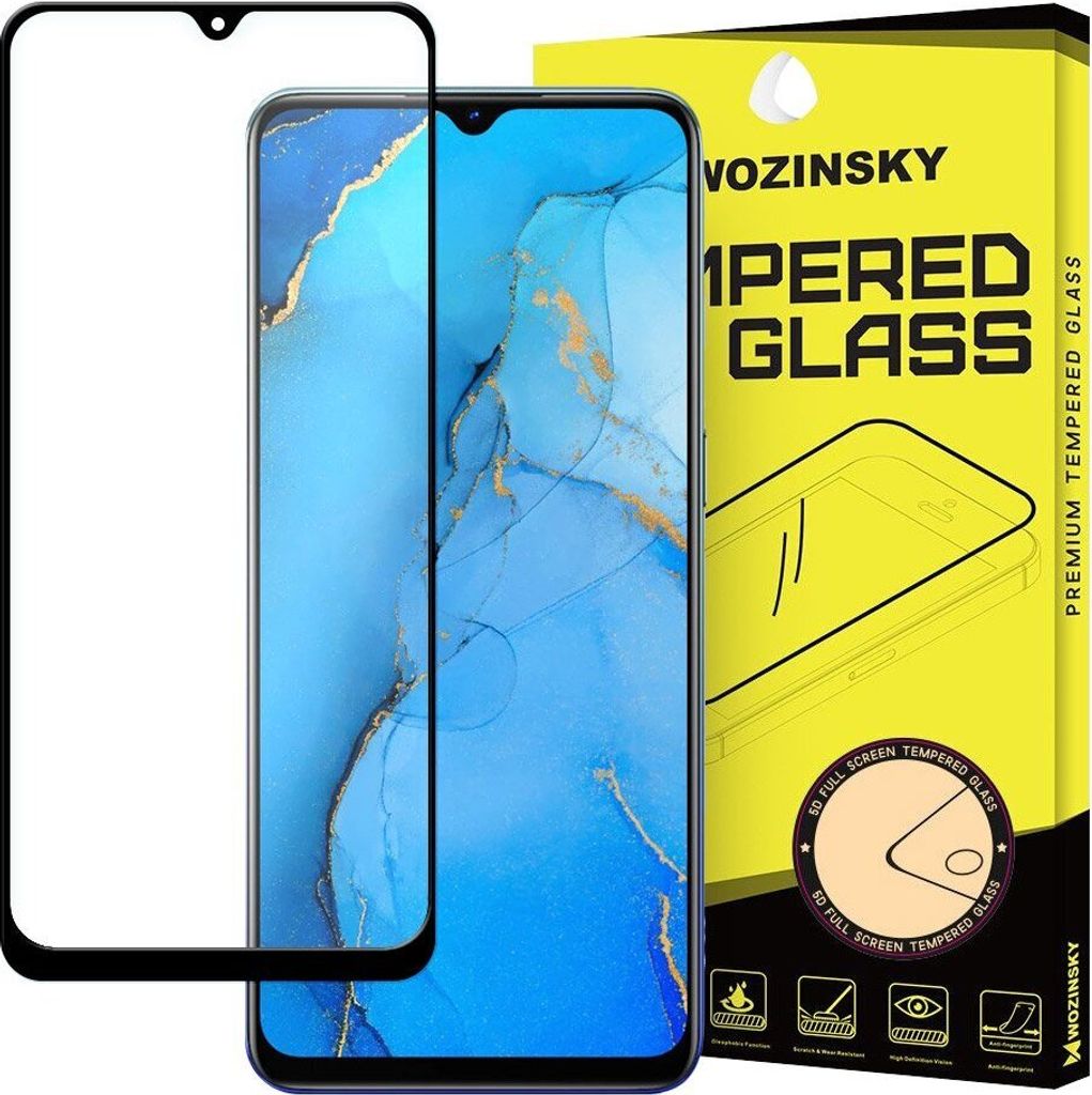 Hochwertiges Tempered Glas Wozinsky für Oppo Reno3 - Schwarz KP13300