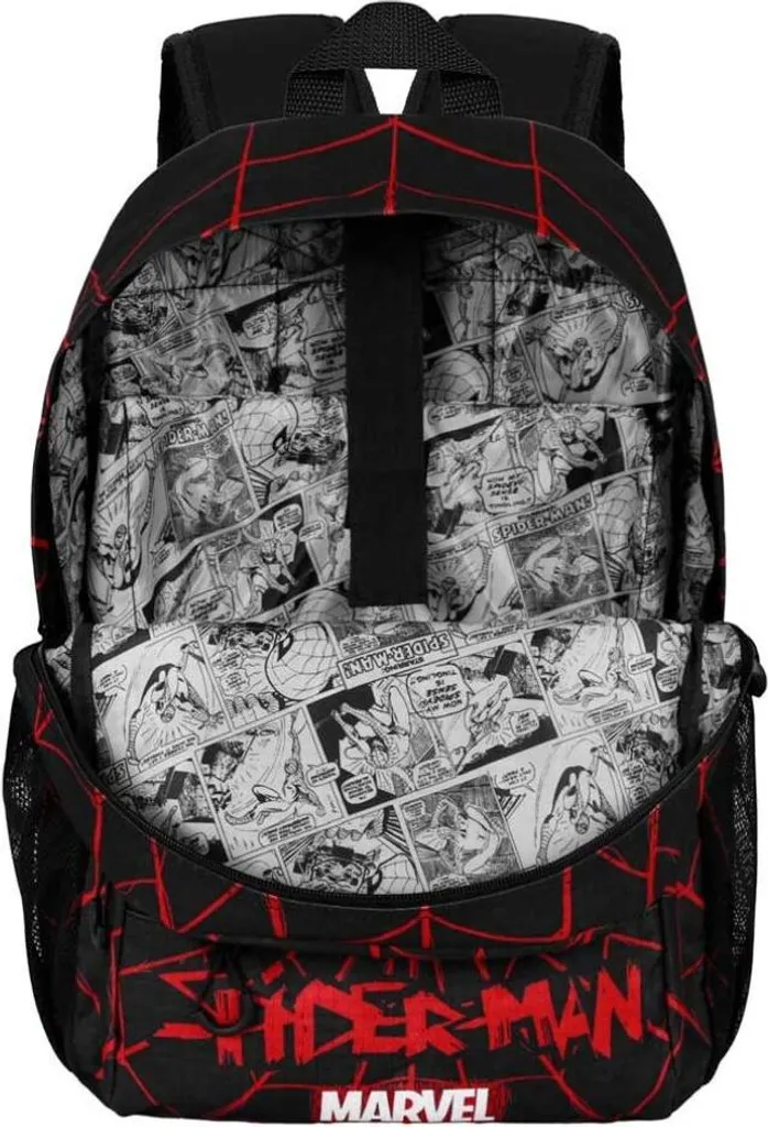 Petit sac à dos scolaire Spiderman Vision Noir Marvel pour Adolescent