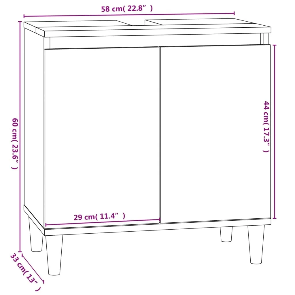 Offerta Mobile Lavabo Bianco SYFAX™ 58x33x60 cm Multistrato Robusto - 9