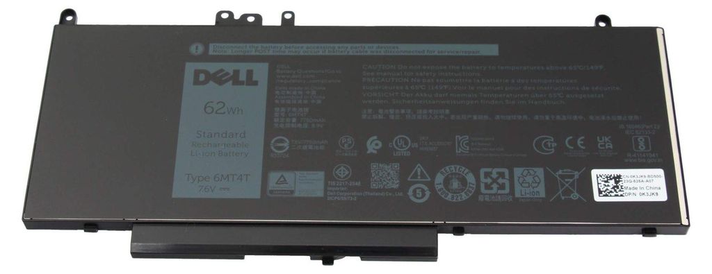 Dell J8FXW - Akku - DELL - Akku 62 mAh 7,6 V Produktbild 
