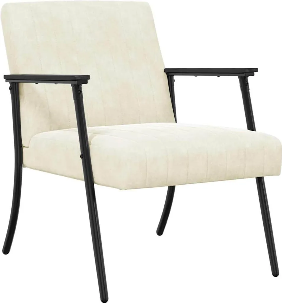 vidaXL Poltrona Crema 59 x 75 x 78 cm Velluto