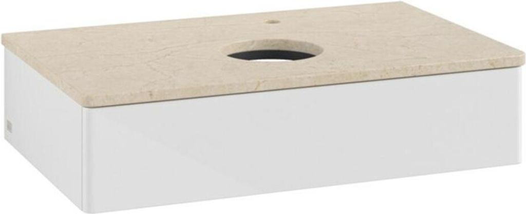 V&B Waschtischunterschrank ohne Frontstruktur -Beleuchtung Antao 80x19x50cm, HL, WBP botti., glo wh. Lac