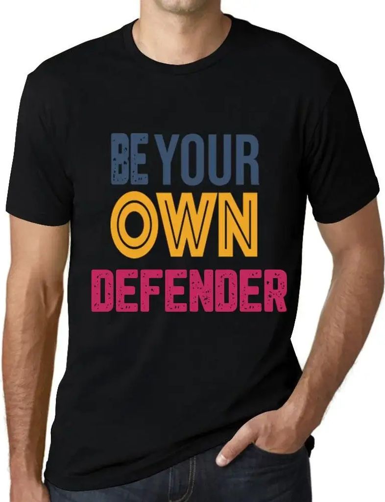 Herren Grafik T-Shirt Sei dein eigener Beschützer – Be Your Own Defender – Öko-Verantwortlich Vintage Jahrgang Kurzarm Lustige Druck Geburtstag