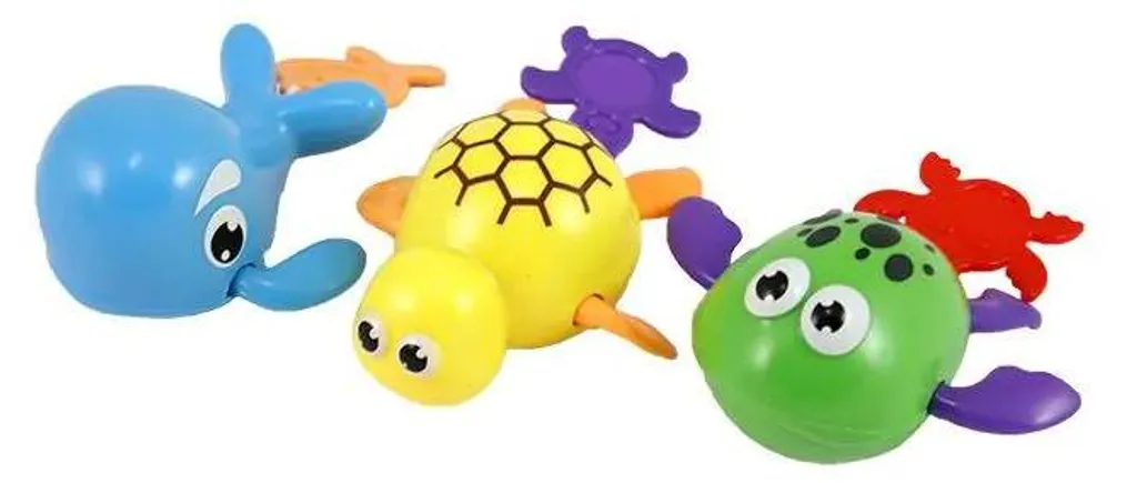 Jouet de bain flottant animal en plastique rigide et multicolore