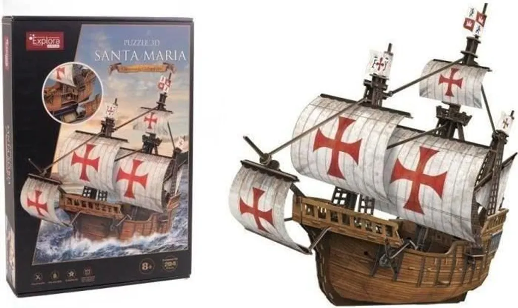 Jeu de Construction Caravelle Santa Maria en Puzzle 3D pour Enfant