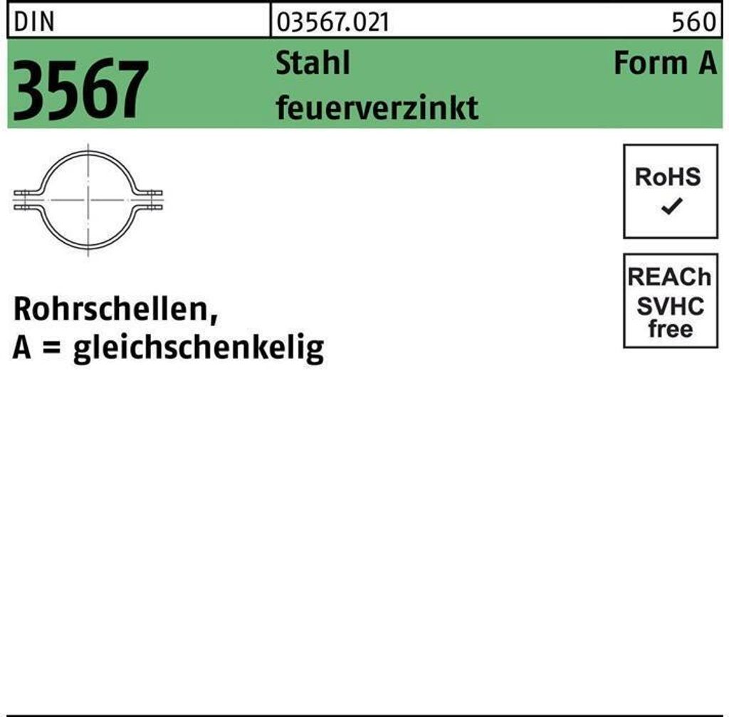 Reyher  Rohrschellen DIN 3567 St. A 49 NW 40 tZn (50 Stück) Produktbild 