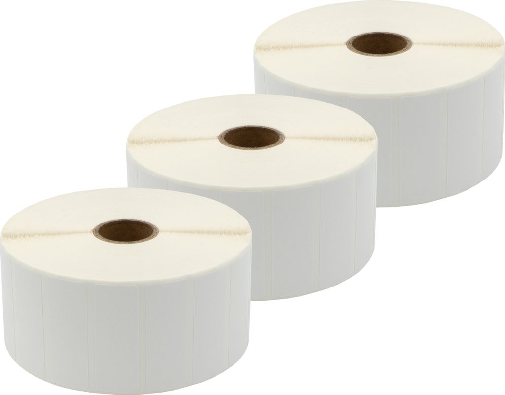 DULA Kompatible Etiketten 51x19mm - 3500 Etiketten pro Rolle - Kern 25 mm - Weiß - Permanent - Alternative für Dymo 11355 - 3 Rollen