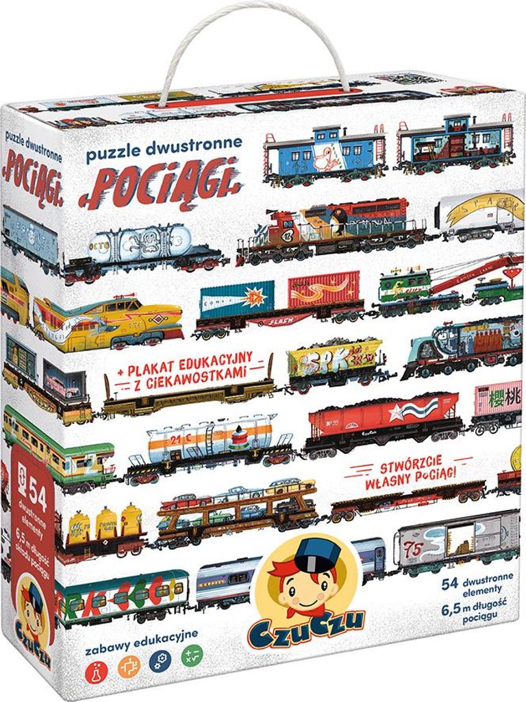 CzuCzu Puzzle dwustronne Pociągi Produktbild 