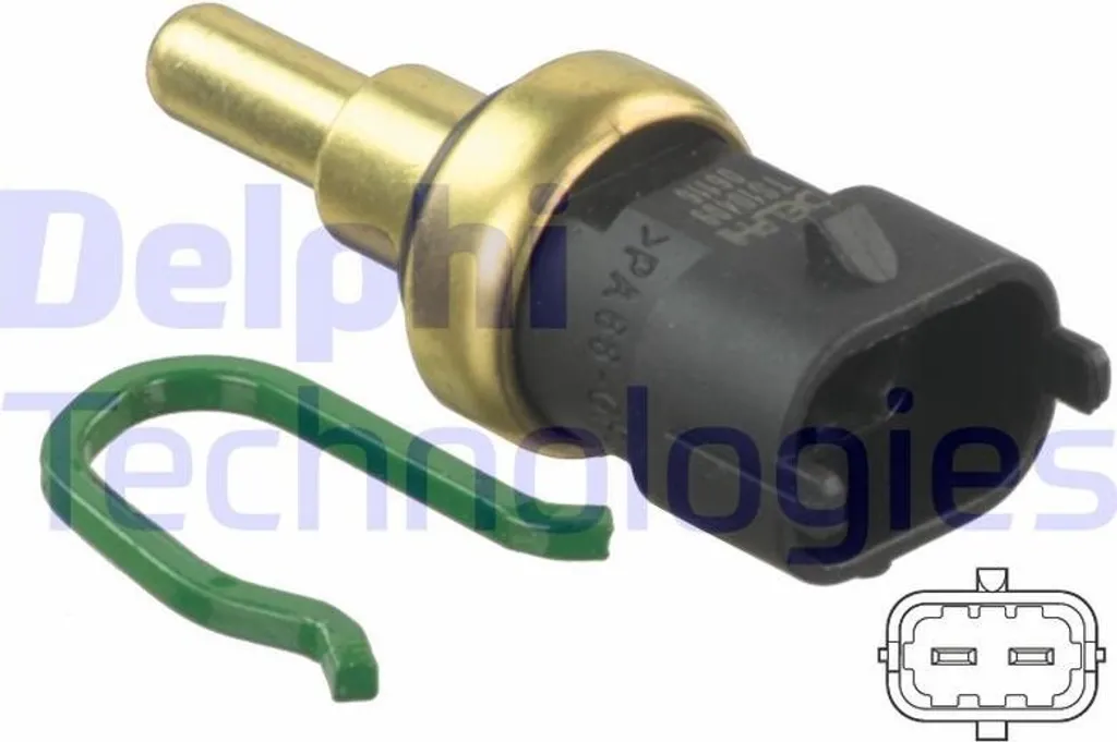 DELPHI TS10409 Kühlmitteltemperatursensor OE 55206393 kompatibel mit Giulietta, Mito, Aveo, Nemo, 500, 500C, 500L, 500X, Doblo, Fiorino, Grande Punto, Idea, Linea, Panda, Punto, Qubo, Strada, Tipo, Renegade, Musa, Bipper, Meriva, Corsa E, Corsa D, Combo, Astra J, Ypsilon